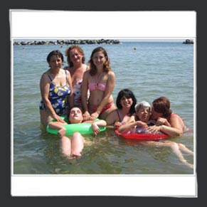 Foto di gruppo in mare a Bellaria Rimini
