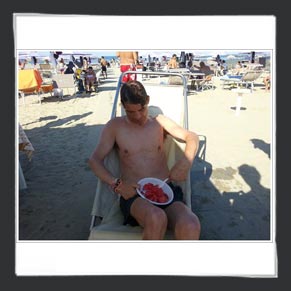 Cocomera per merenda in spiaggia