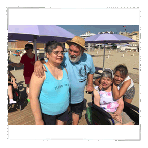 Amici in spiaggia a Villa Marina